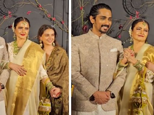 WATCH: Rekha’s made for each other hand gesture towards Aditi Rao Hydari and Siddharth goes viral
