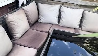 I hated my sun-bleached garden sofa cushions so transformed them on a budget