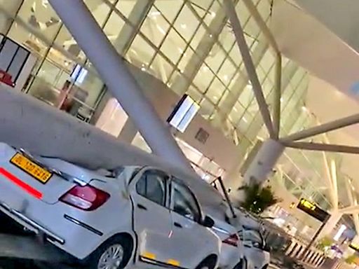 The moment when a portion of Delhi airport roof came crashing down