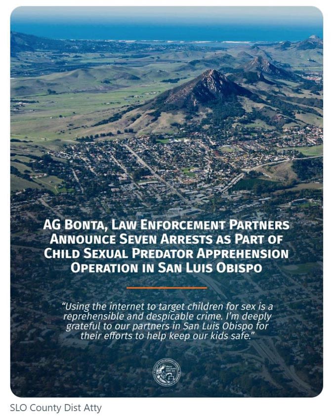 California Attorney General Rob Bonta and Law Enforcement Partners Announce Seven Arrests as Part of Child Sexual Predator...
