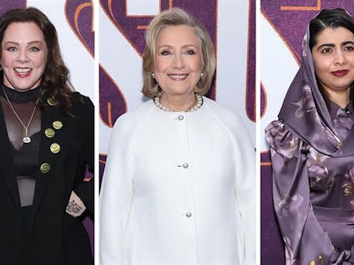 Melissa McCarthy Goes Sheer in Bralette and Oversize Suit, Hillary Clinton in Symbolic White Coat and More Stars at ‘Suffs’ Broadway Premiere