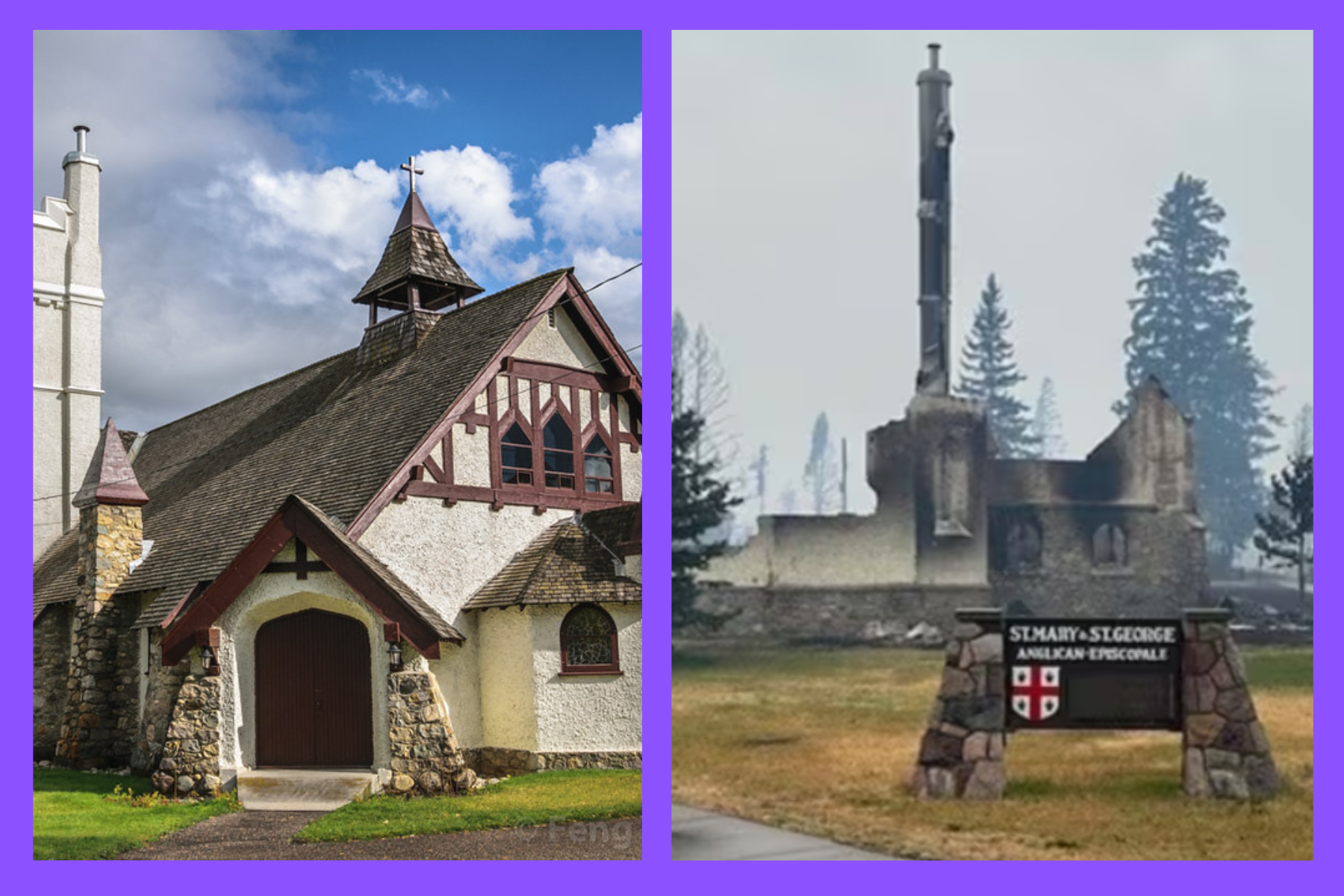 'Amidst the ashes, life finds a way': Before and after Jasper wildfire photos depict extent of damage to village nestled in Canada's natural crown jewel