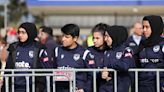 Afghan players watch Morocco's team practice for Women's World Cup, hoping to get their chance