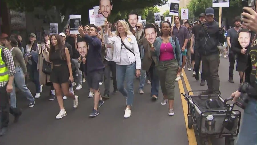 Friends, family of slain ‘General Hospital’ actor Johnny Wactor rally in downtown Los Angeles