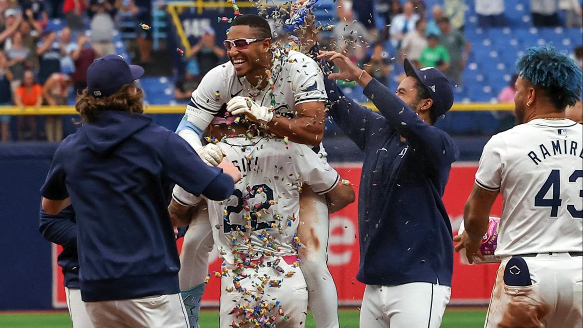 'A family thing': Rays' Palacios hits walk-off RBI in 12th to beat Athletics 6-5