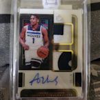 anthony edwards one and one gold auto /10 game worn patch 第二年卡面簽 蟻人