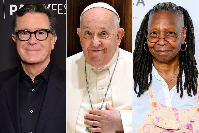 Whoopi Goldberg, Stephen Colbert, Jimmy Fallon, and more comedians meet Pope Francis at 'the butt crack of dawn'