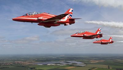 Red Arrows flypast for primary school summer fair