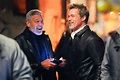 Brad Pitt and George Clooney Are All Smiles Filming Thriller 'Wolves'