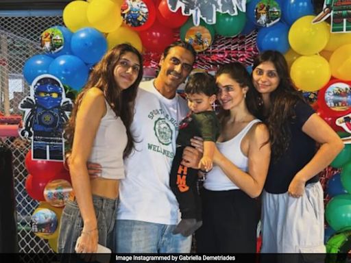 Arjun Rampal's Famjam Moment At Sons Arik And Ariv's Birthday Party With Daughters Mahikaa And Myra