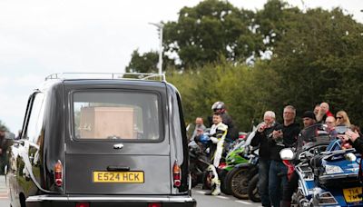 Watch: Bikers pay their respects as motorcyclist killed in crash takes 'last ride'