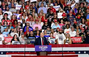 Trump focuses on Harris at Charlotte rally