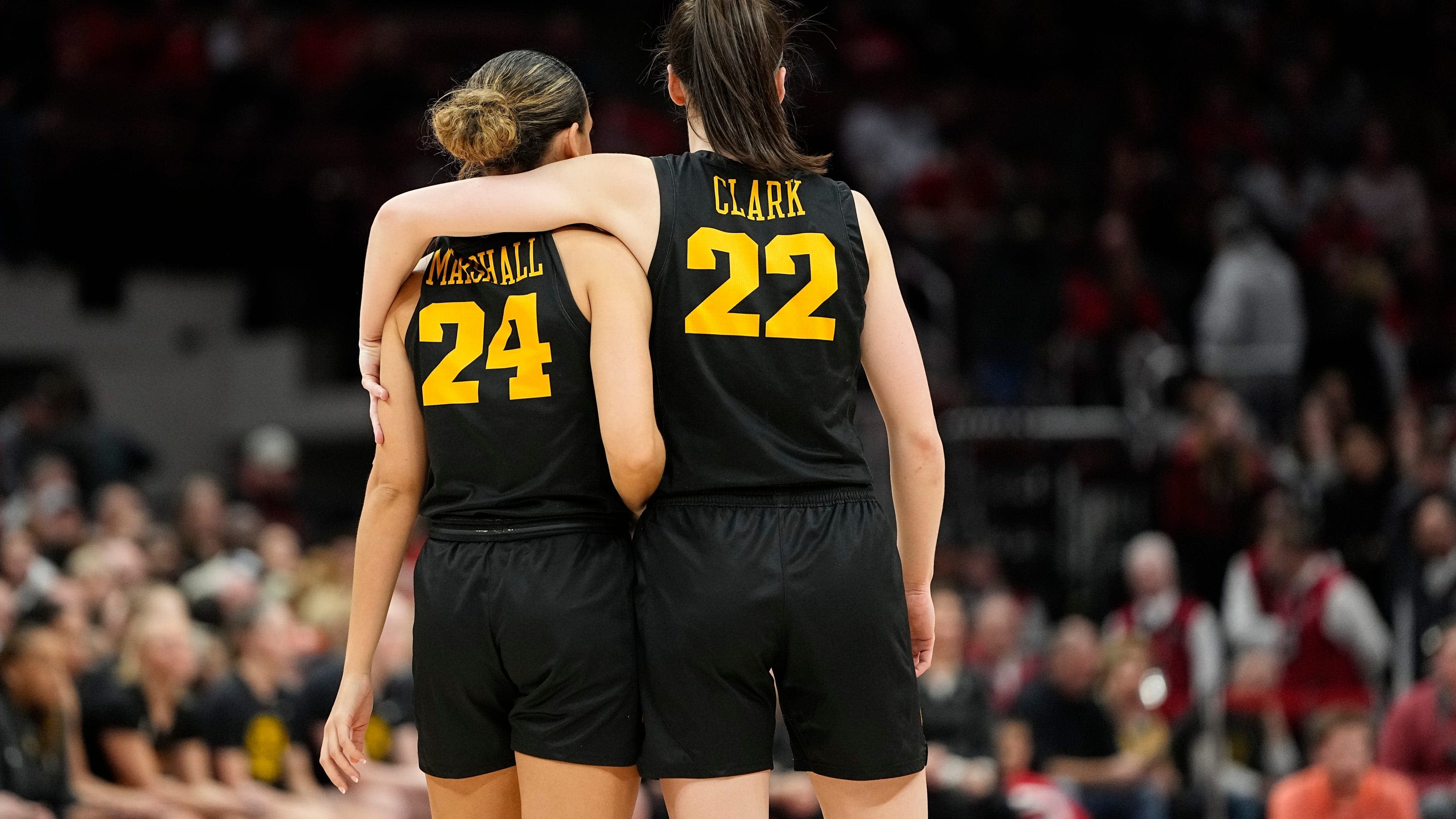 Iowa women's basketball's Caitlin Clark, Gabbie Marshall reunite after Indiana Fever game