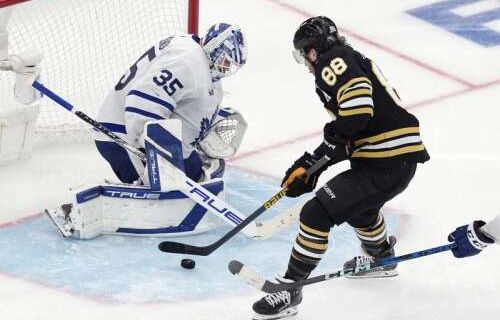 David Pastrnak scores in overtime to lift Bruins to Game 7 win over rival Maple Leafs