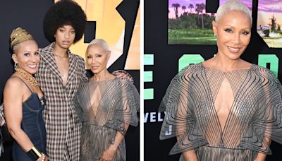 ... in See-through Iris Van Herpen Dress for ‘Bad Boys: Ride or Die’ Premiere With Mom in Chanel and Daughter Willow in Acne...