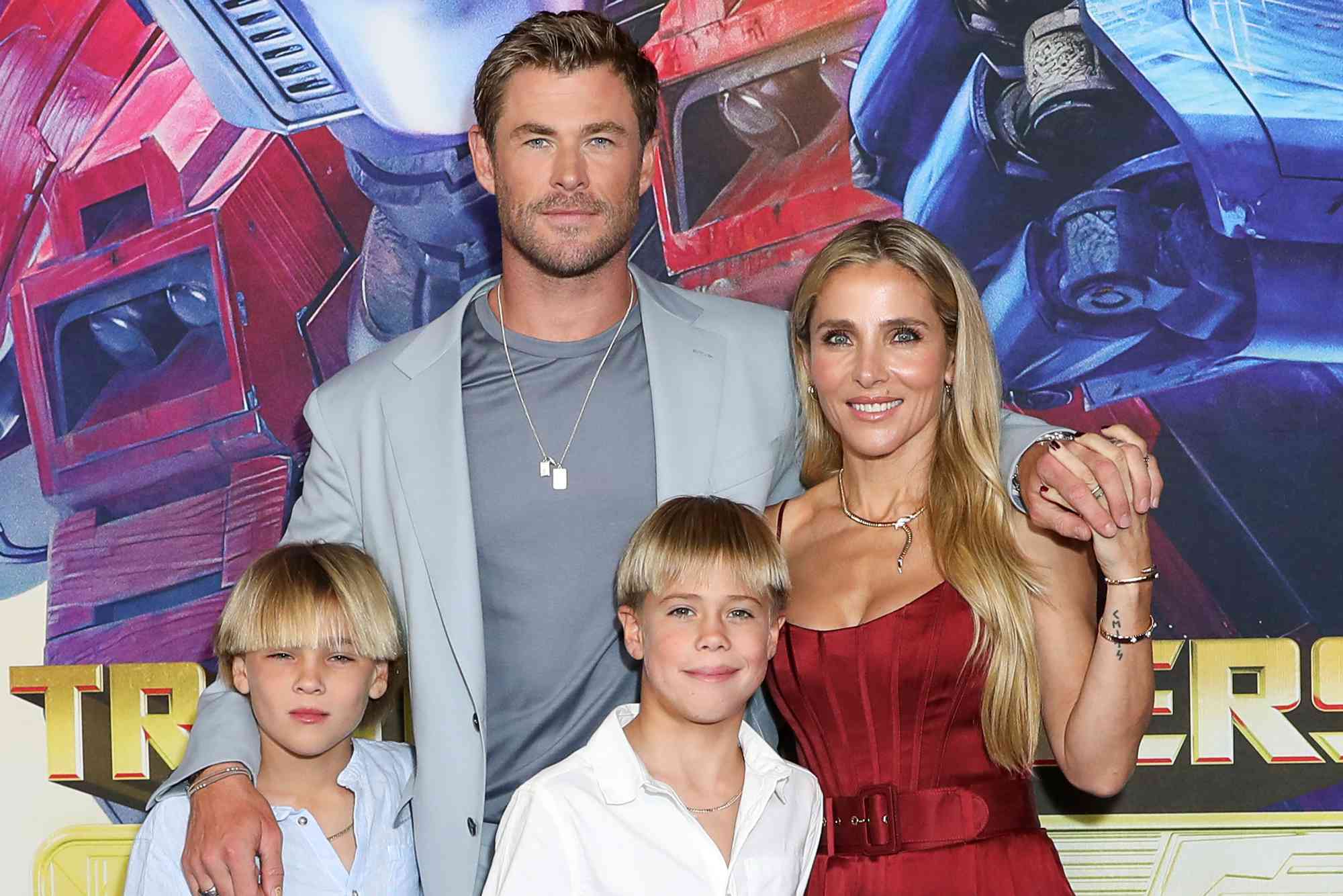 Chris Hemsworth and Wife Elsa Pataky Pose on Red Carpet in Australia with Lookalike Twin Sons Sasha and Tristan, 10