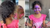 Khloé Kardashian's Daughter True Paints Her Entire Face with Purple Eyeshadow in Hilarious Video