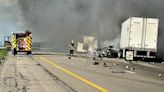 I-71 North closed due to fiery semi-truck crash in Montville