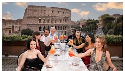 ‘Emily in Paris’ Season Four Part Two Launches in Rome With Cast Posing by the Colosseum and a Fleet of Vintage Fiat 500 Cars Unleashed