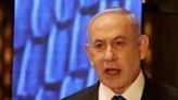 Israeli Prime Minister Benjamin Netanyahu addresses a ceremony marking Memorial Day for fallen soldiers of Israel's wars and victims of attacks, at Jerusalem's Mount Herzl...