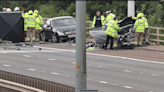 Three casualties including cop still critical after horror crash on Glasgow's M8