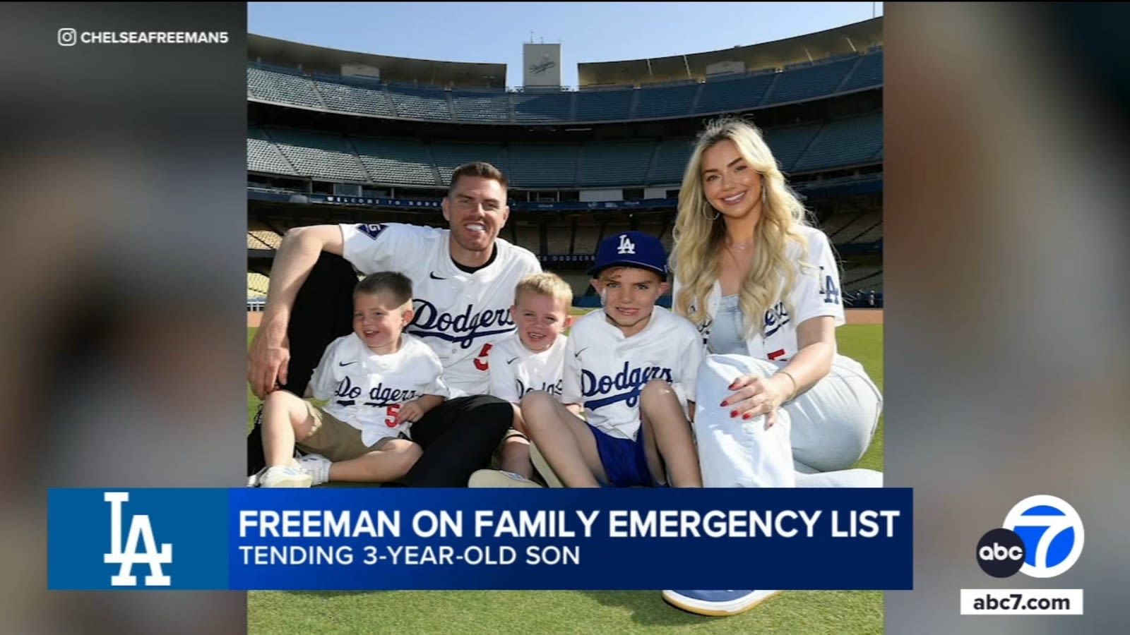 Dodgers' Freddie Freeman on family emergency list after son hospitalized