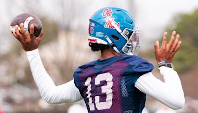 LOOK: Ole Miss QB Austin Simmons Works Out With Miami Dolphins WR Jaylen Waddle