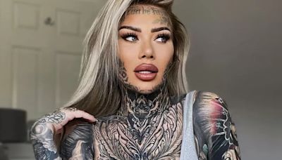 UK's 'most tattooed woman' covers up with make-up in epic transformation