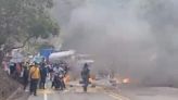 Comunidad bloqueó vía Cali-Buenaventura: prenden fuego por incumplimientos del gobierno