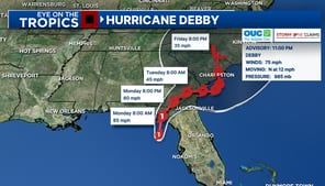 Hurricane Debby: Storm is nearing landfall in Florida
