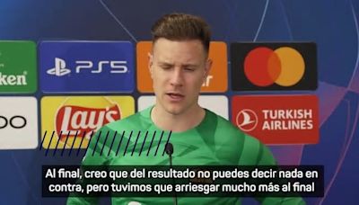 Ter Stegen contradice a Xavi: "Se puede pitar la falta de Araujo, y si la pitas es expulsión"