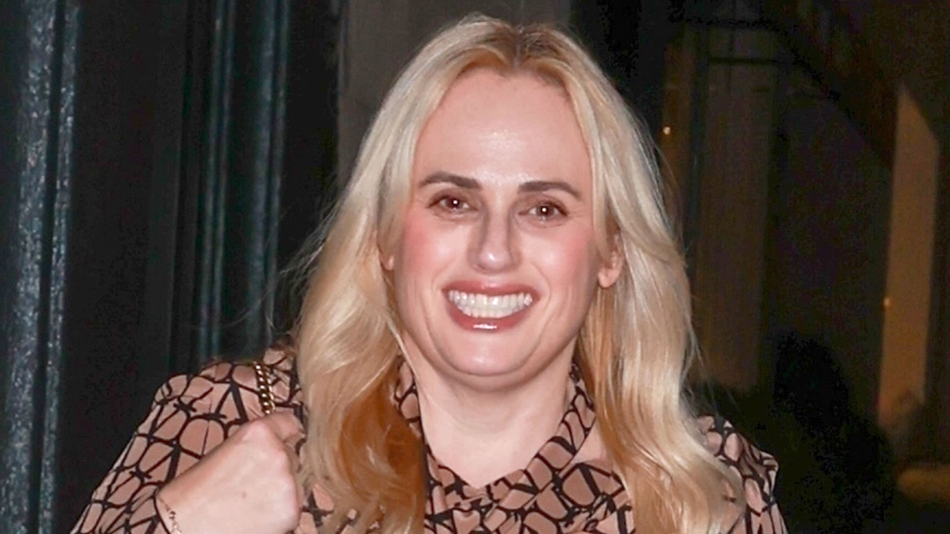 Rebel Wilson displays 80-lb weight loss in tight leather pants in Los Angles