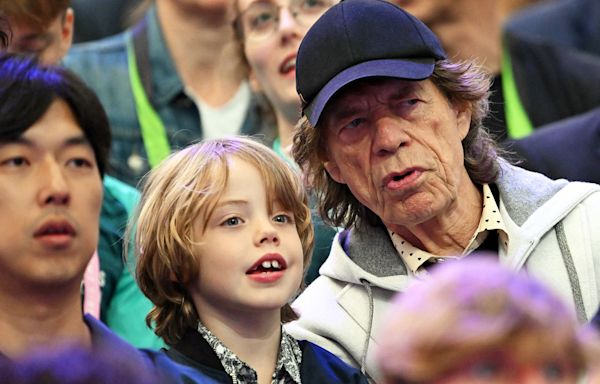 Mick Jagger and his son Deveraux catch the Olympic games in Paris