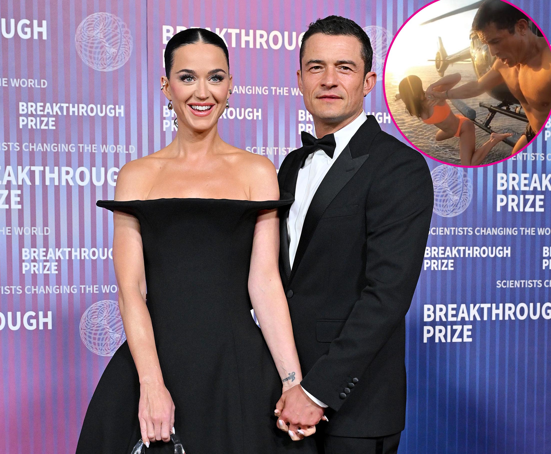 Shirtless Orlando Bloom, Bikini-Clad Katy Perry Jump Out of Helicopter in Romantic Post