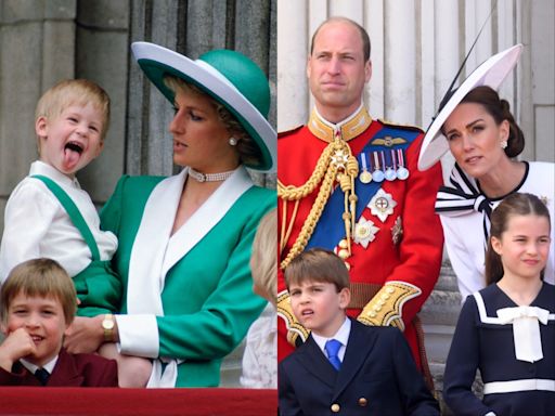 Photos show the younger royals stealing the show at Trooping the Colour over the years