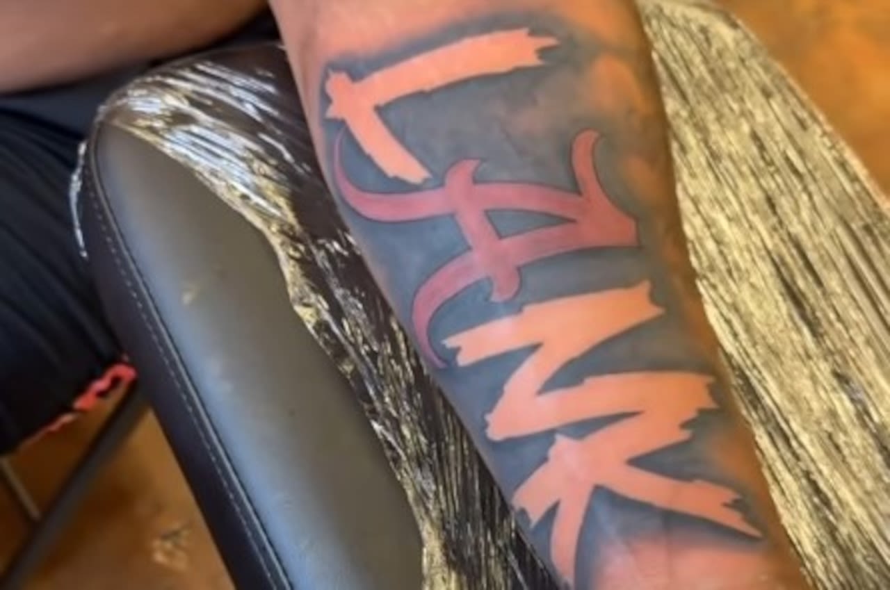 NFL first-round draft pick, former Alabama star, sports massive LANK tattoo