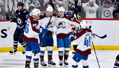 Rantanen scores twice in the 3rd period to lead Avalanche past Jets 6-3 and into the 2nd round