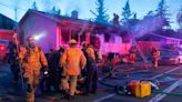 3 Gresham firefighters injured, 1 fighting for his life after duplex fire