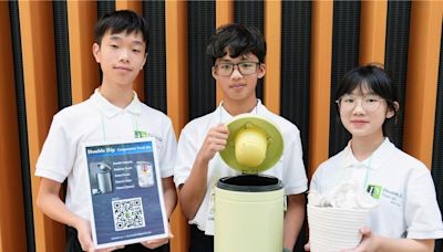 台灣在日本東京發明展得第一 國中姊弟「壓縮垃圾桶」獲金牌獎