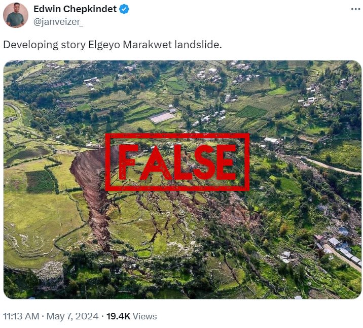 Photo showing 2018 landslide in Peru misrepresented as Kenyan disaster in 2024