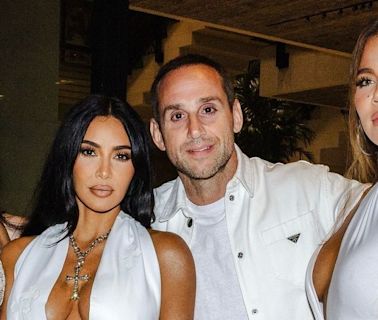 Kim Kardashian Attended the White Party in a Plunging Latex Gown