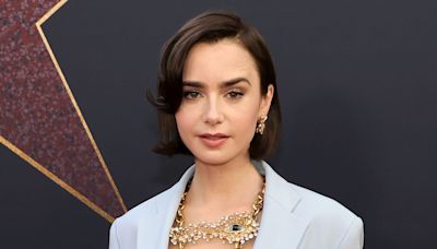 Lily Collins Debuts Shorter Hairstyle in Sexy Statement Look on 'MaXXXine' Red Carpet