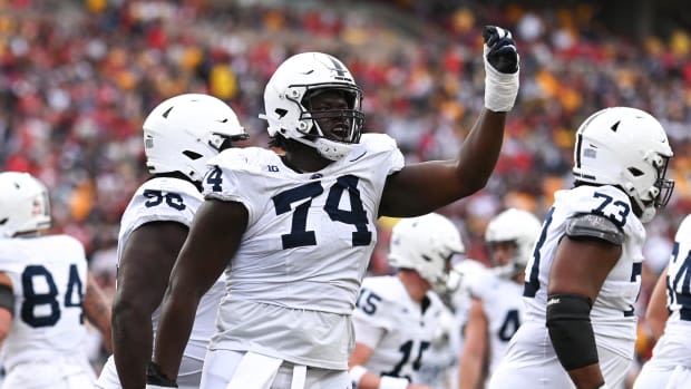 Watch: Penn State's Olu Fashanu, Chop Robinson Celebrate During the NFL Draft