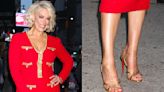 Hannah Waddingham Flaunts Metallic Louboutin Sandals on ‘The Late Show With Stephen Colbert’