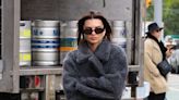 Emily Ratajkowski Proves Gray Can Be Anything but Boring in a Long Teddy Coat