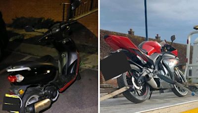 Motorbike and moped seized as bikers caught without insurance