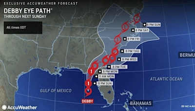 Map shows states in Debby's path amid 'life-threatening' warning