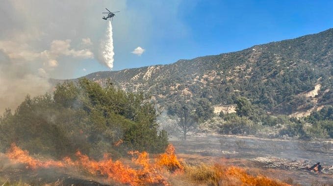 Updated: Brush fire off Highway 33 in remote Ventura County spurs evacuations