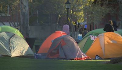 Brown University students continue encampment demonstration