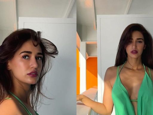Sexy! Disha Patani Slips Into A Green Wrap Dress With A Plunging Neckline, Hot Photos Go Viral - News18